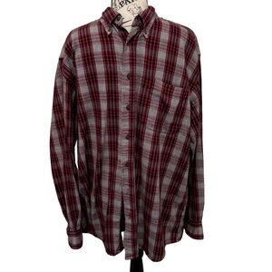 Woolrich Flannel Mens L Black Red Buffalo Glen Plaid Lumberjack Outdoor